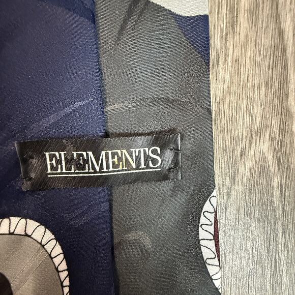 Elements Men’s Abstract Swirl Pattern Silk Necktie Burgundy Navy Gray - Picture 3 of 5